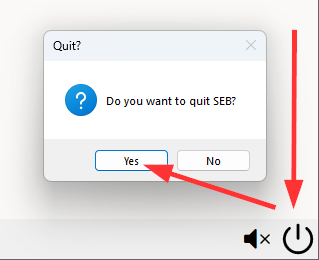 Quit pop up window