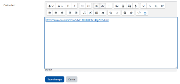 Share your Sway in Moodle