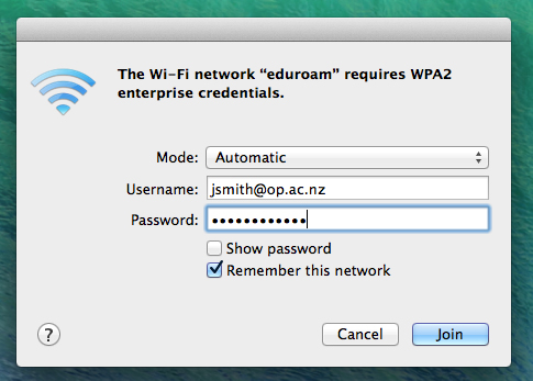 Eduroam OS X SS 2