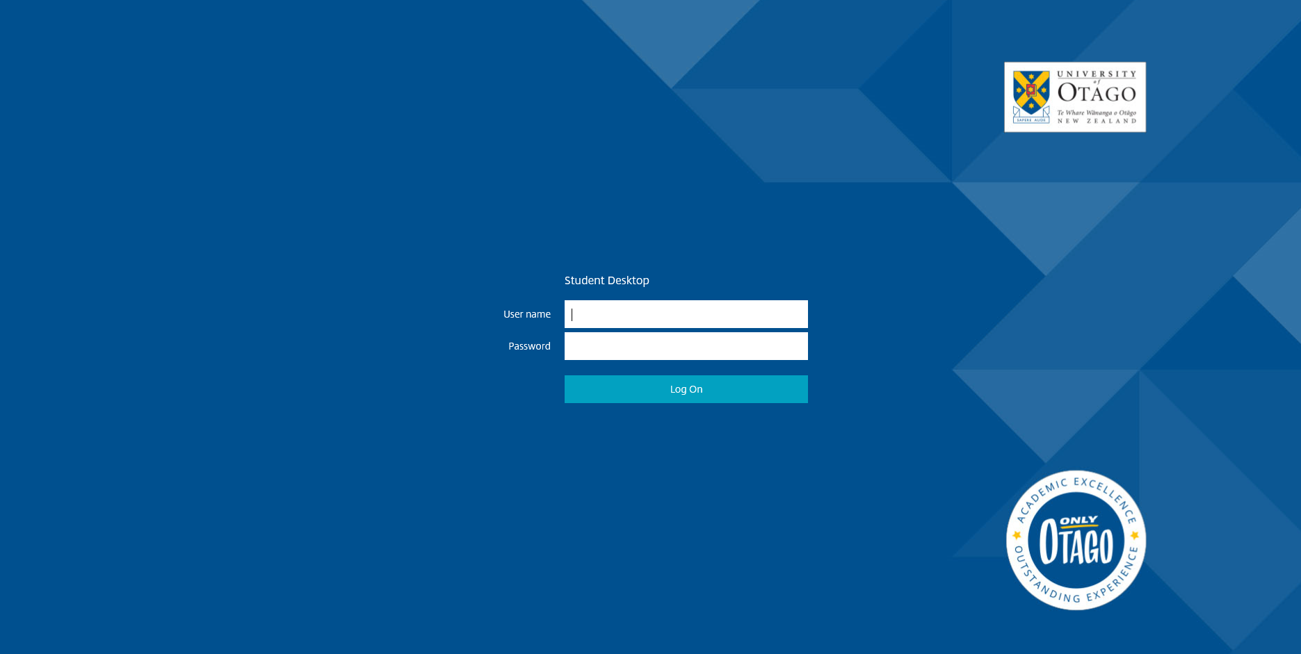 University Citrix login page