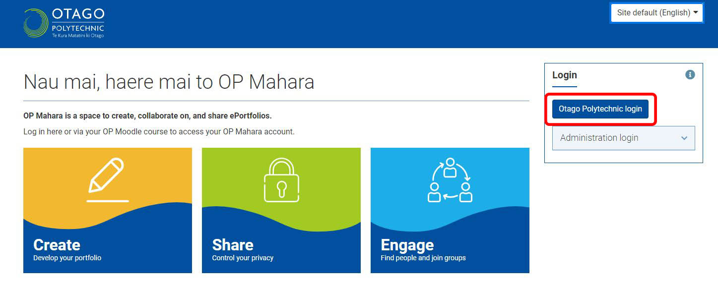 Mahara login