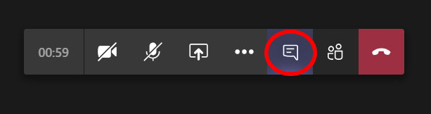 Teams meetings menu bar chat