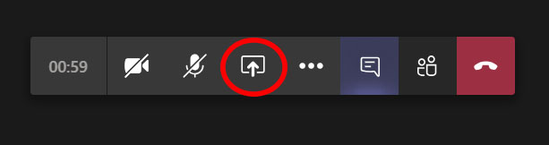 Teams meetings menu bar share