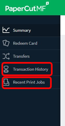 Print and transaction history