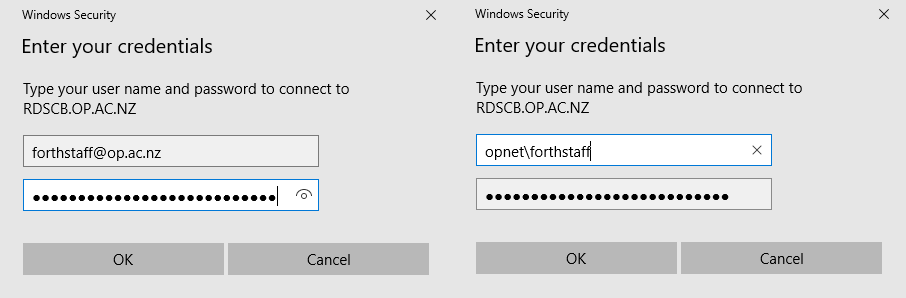 Windows security password prompt