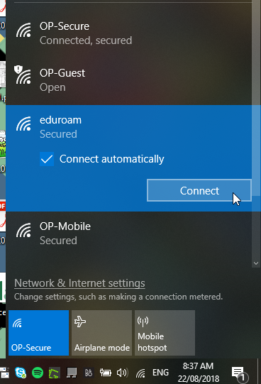 eduroam Windows 10