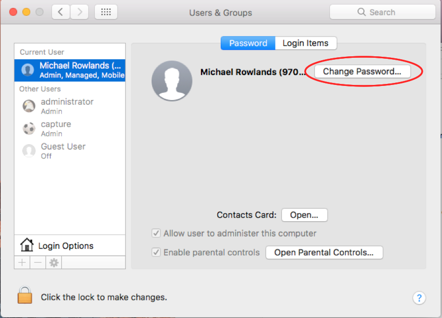 Change password