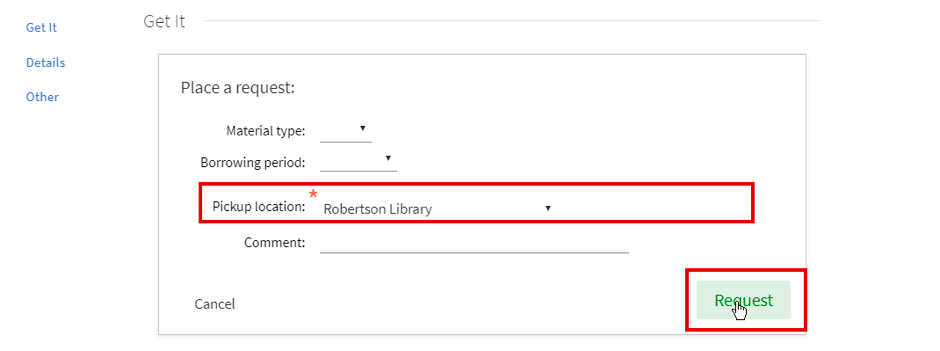 Library DistanceLearners requestbook SS 10