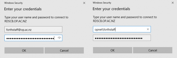 Windows security password prompt